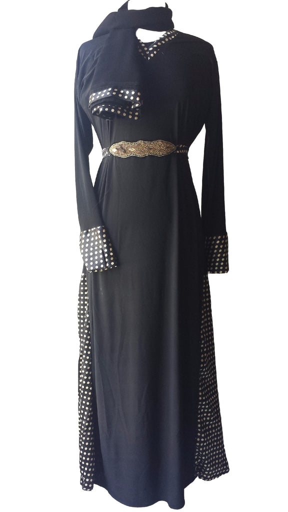 Rabiya Lycra Stretchable Abaya with Belts and Panels - Arabic dresses