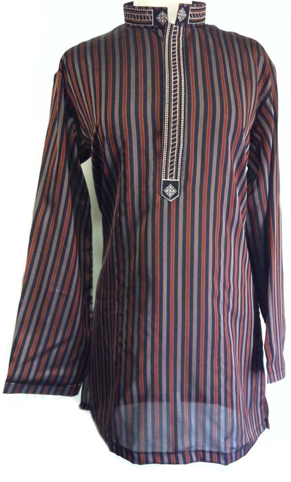 Mens Pakistani Striped Kurta -Arabic Clothing