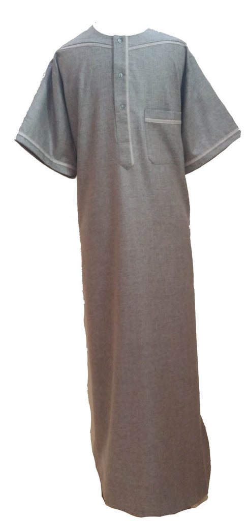 Elegant Striped Half Sleeved Men's Thobe