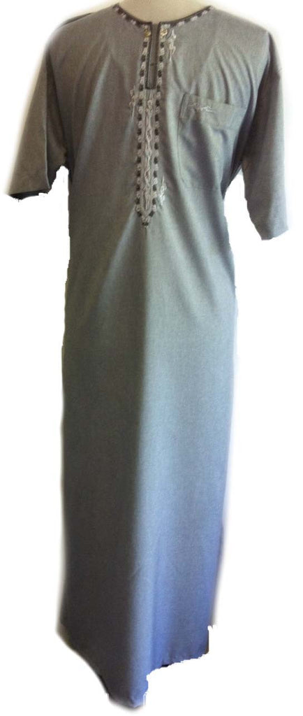 Middle Eastern Striped Half Sleeved Thobe for Men