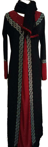 Elegant Bordered Lycra Abaya for Women