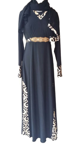 Rabiya Lycra Stretchable Abaya with Belts and Panels - Arabic Islamic Shopping Store - 1