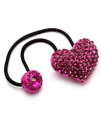 Fancy Elastic Ponytail band with Crystals (Fuschia) - Arabic Islamic Shopping Store