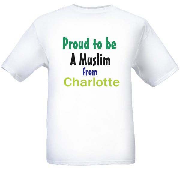 Muslim T-Shirts Clothing - Charlotte, North Carolina logo design for men and women - Arabic Islamic Shopping Store
