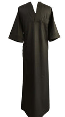 Stylish V-Neck Black Dubai Thobe for Men