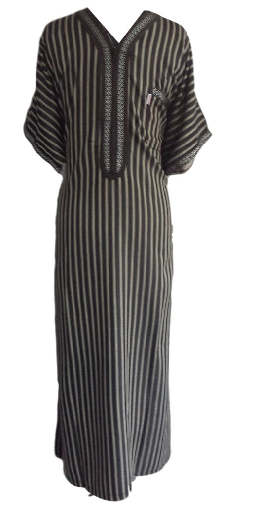 Middle Eastern Stripped Casual Thobe Dishdasha - Arabic Islamic Shopping Store - 1