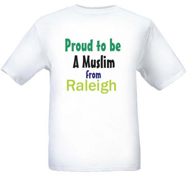 Muslim T-Shirts Clothing - Raleigh, North Carolina logo design for men and women - Arabic Islamic Shopping Store