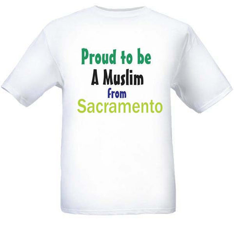 Muslim T-Shirts Clothing - Sacramento, California logo design for men and women - Arabic Islamic Shopping Store