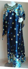 Colorful Satin Kaftan for Ladies with Kimono Sleeves - Arabic Islamic Shopping Store - 1