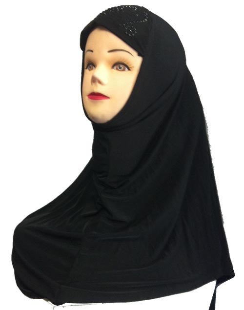 Black Beaded Ladies Hijab