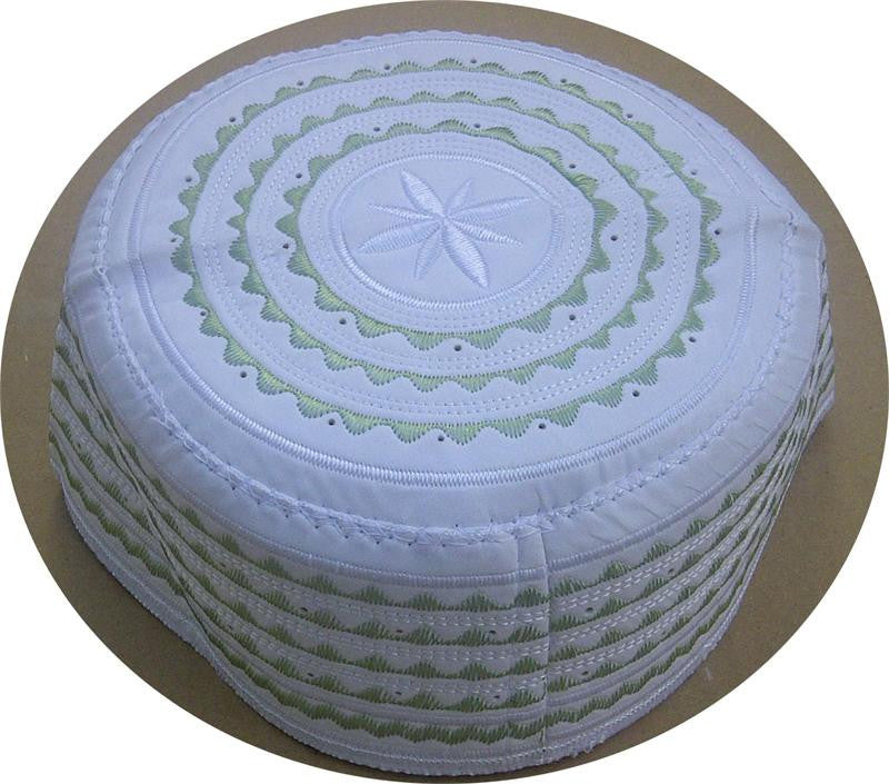 Men's Green White Cap - Arabic clothing