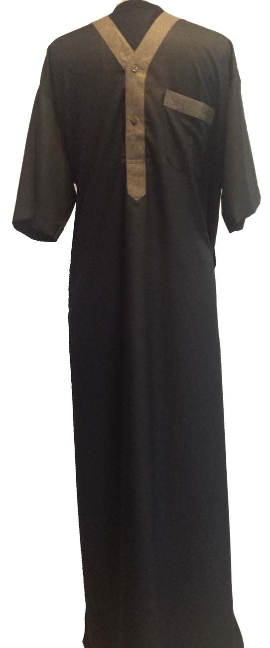 Fancy V Neck Dubai Thobe for Men