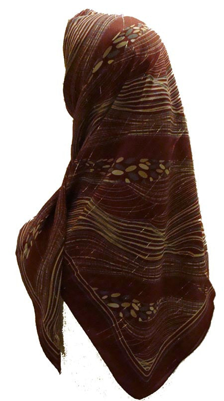 Turkish Scarf "Abstract Coast" Art - Muslim women clothing