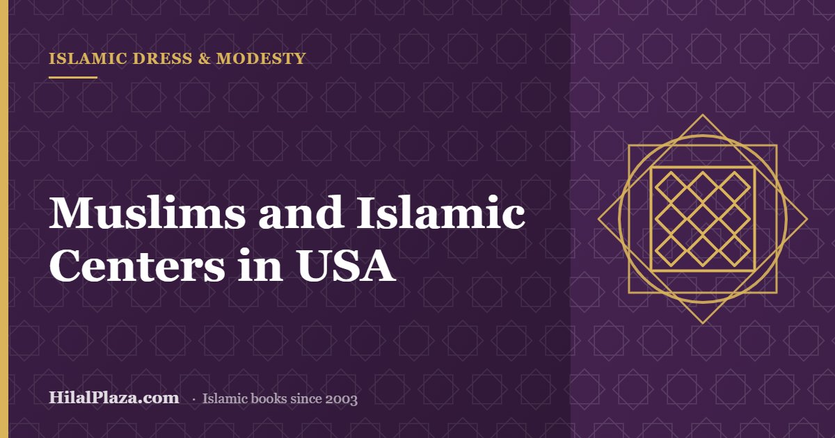 Muslims and Islamic Centers in USA. Article header with a geometric textile pattern icon