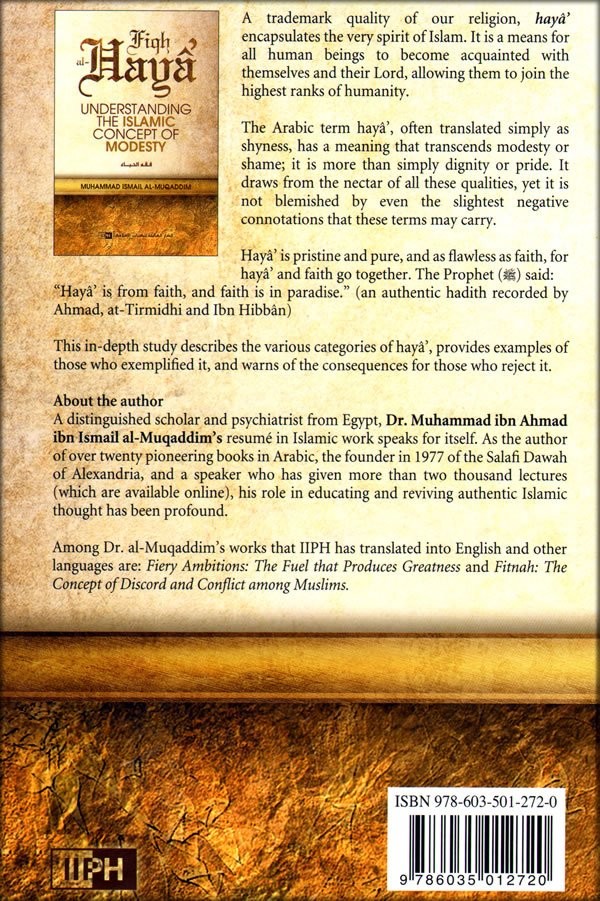 Fiqh al-Haya: The Islamic Concept of Modesty, back cover