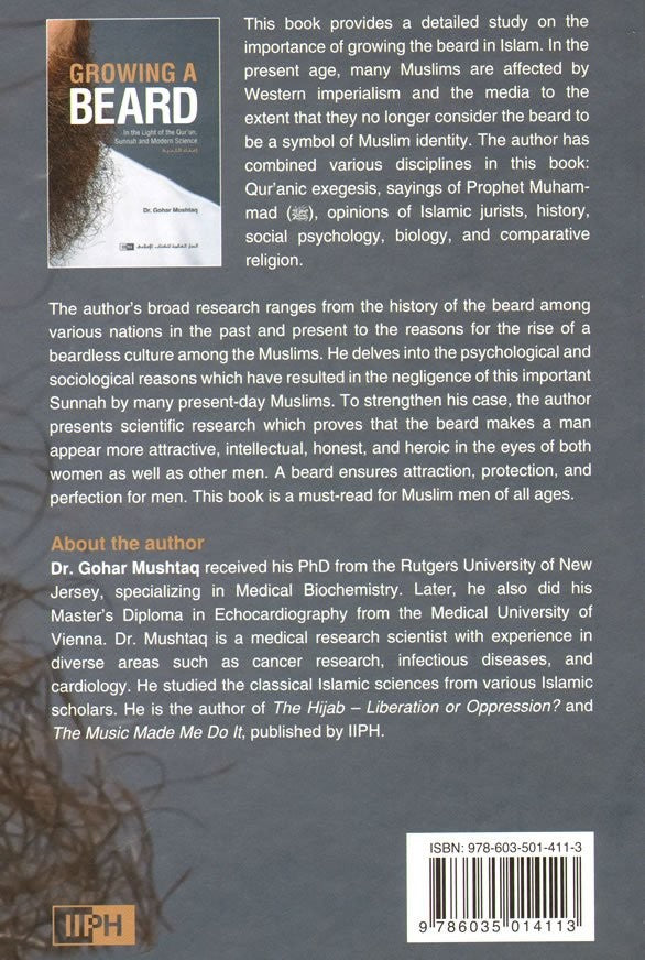 Growing a Beard by Dr. Gohar Mushtaq, back cover