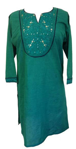 Fancy Embroidered Cotton Tunic top with Long sleeves - Arabic Islamic Shopping Store - 1