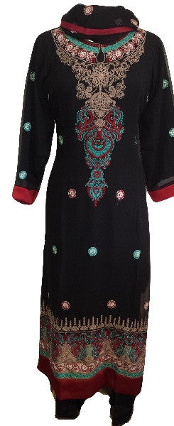 Special Occasions Chiffon Shalwar Kameez with Embroidery - Arabic Islamic Shopping Store - 1