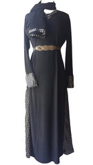 Rabiya Lycra Stretchable Abaya with Belts and Panels - Arabic Islamic Shopping Store - 3