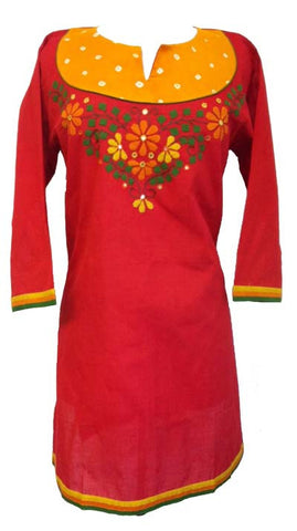 Appliqued Cotton Tunic top with Long sleeves - Arabic Islamic Shopping Store - 1