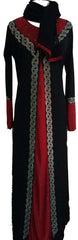 Elegante Abaya De Lycra Con Ribete Para Mujer
