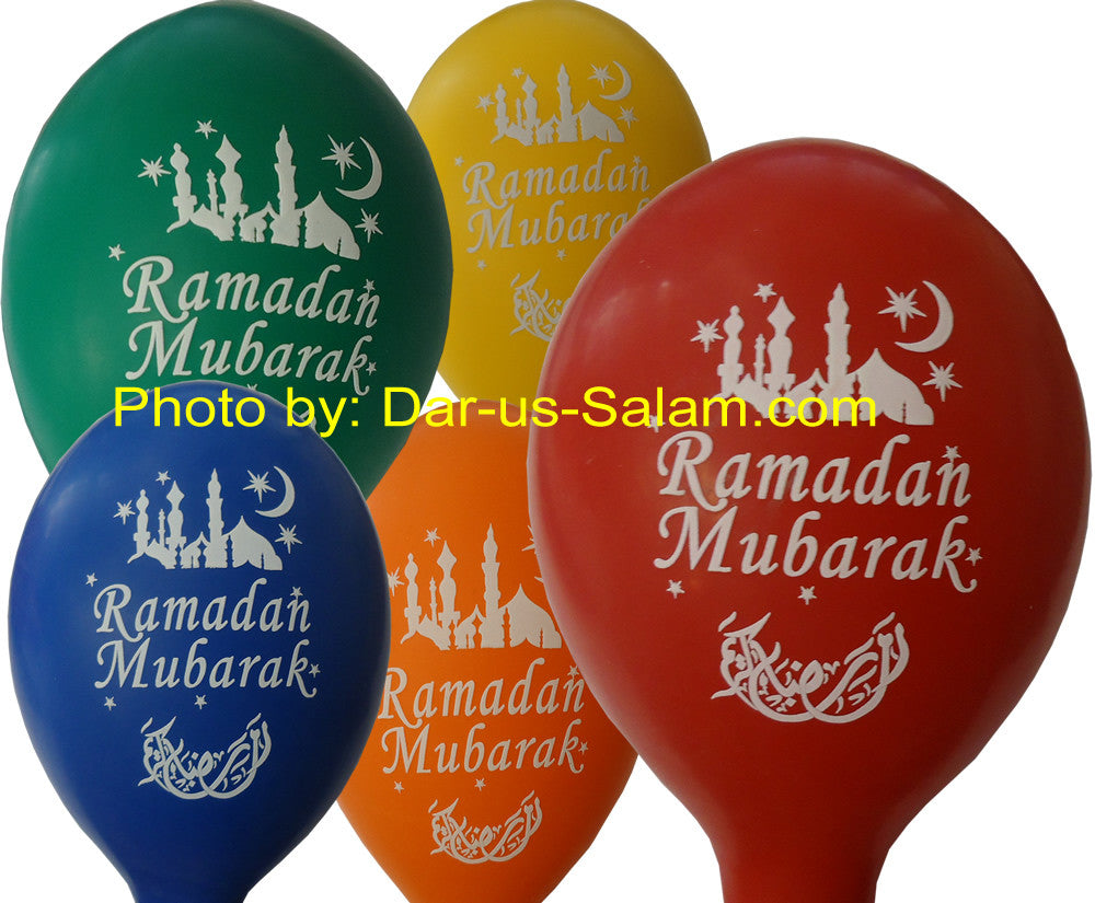 Eid Mubarak Latex Balloon (40 balloons in assorted colors) - Arabic Islamic Shopping Store