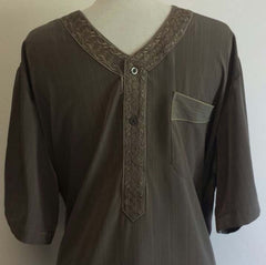 Stylish Short Sleeved Arabian Thobe - Arabic Islamic Shopping Store - 2