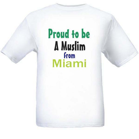 Muslim T-Shirts Clothing - Miami, Florida logo design for men and women - Arabic Islamic Shopping Store