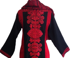 Dual tone Embroidered Cotton Salwar Kameez - Arabic Islamic Shopping Store - 2