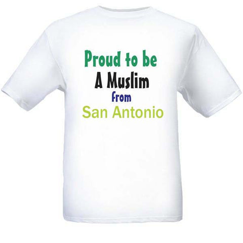 Muslim T-Shirts Clothing - San Antonio, Texas logo design for men and women - Arabic Islamic Shopping Store