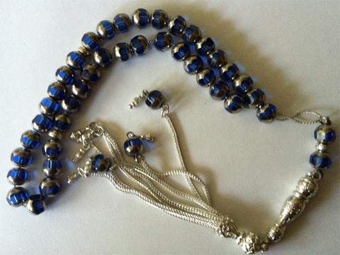 Glass crystal Prayer beads with silver danglers - Arabic Islamic Shopping Store - 1