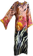 Zebra-print Floral Collection Kimono Kaftan - Arabic Islamic Shopping Store - 1