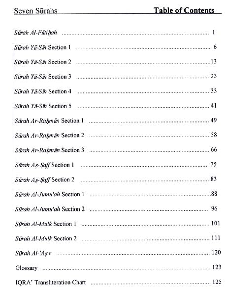 Libro de texto Seven Surahs de Iqra International